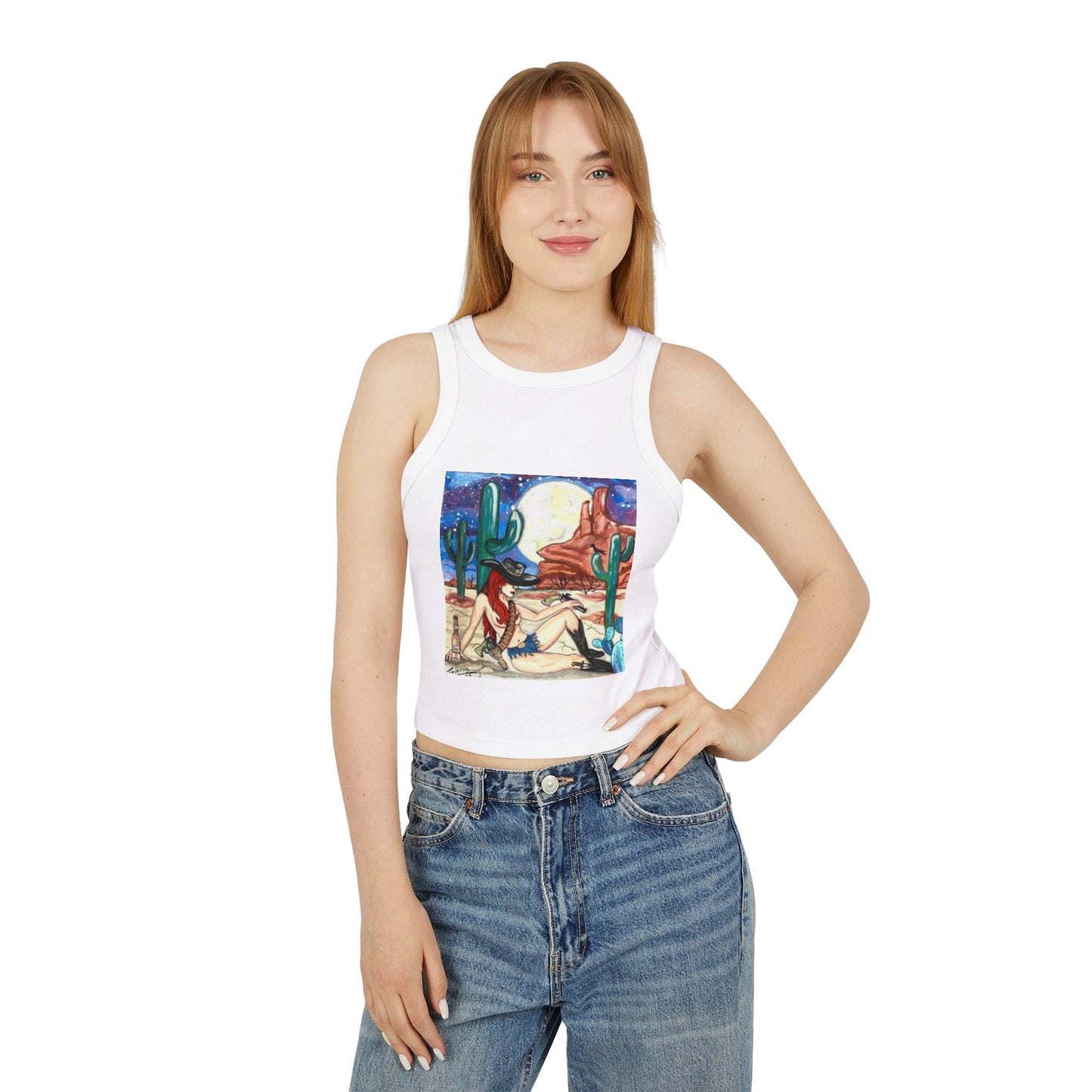 Gloria Micro Rib Racer Tank Top
