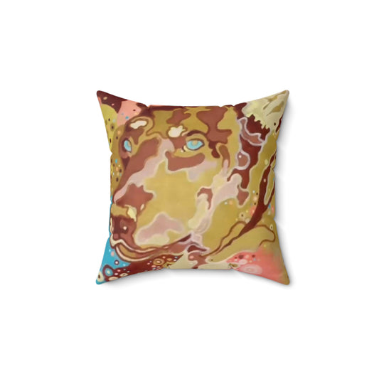 Artistic Dog Design Square Pillow - Cozy Home Decor for Pet Lovers