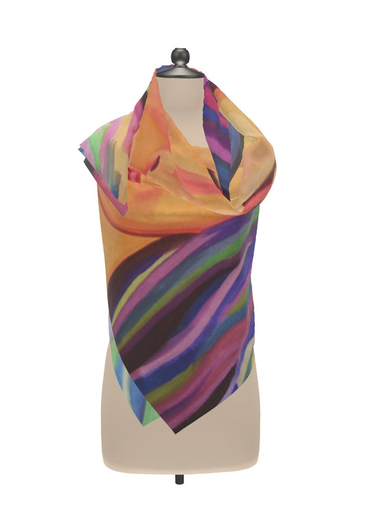 Gloria Scarf -- 100% Silk; Generous Sizing