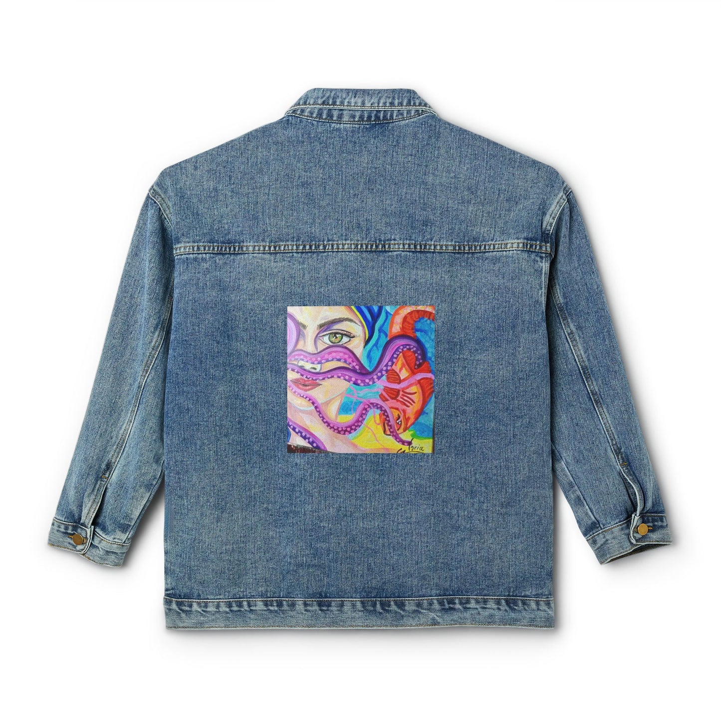 Gloria Women's Denim Jacket - Unique Casual Wear for Creative Souls